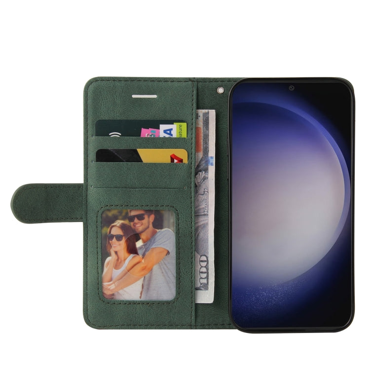 For Samsung Galaxy S25+ / S24+ 5G Dual-color Splicing Flip Leather Phone Case(Green) - Galaxy S25+ 5G Cases by buy2fix | Online Shopping UK | buy2fix