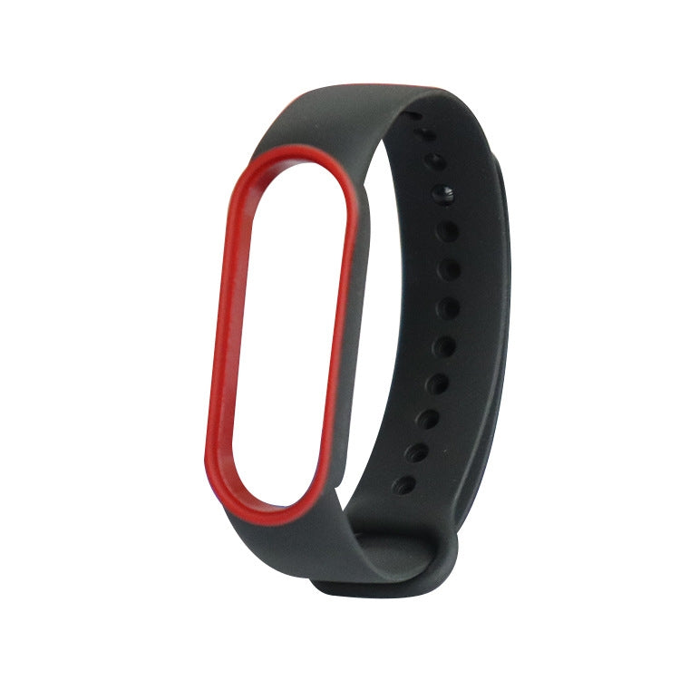 For Xiaomi Mi Band 5 Two-color TPE Watch Band(Black+Red) - Watch Bands by buy2fix | Online Shopping UK | buy2fix