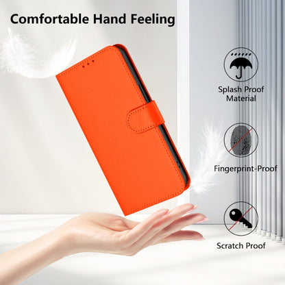 For Sony Xperia 10 VI 2024 Skin Feel Solid Color Leather Phone Case with Lanyard(Orange) - Sony Cases by buy2fix | Online Shopping UK | buy2fix