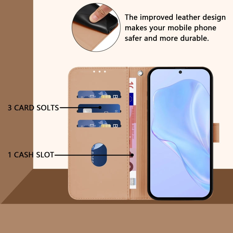 For Tecno Spark Go 2024 4G Skin Feel Solid Color Leather Phone Case with Lanyard(Nude) - Tecno Cases by buy2fix | Online Shopping UK | buy2fix