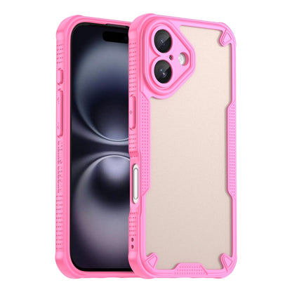 For iPhone 16 Plus Armor Glaze PC Hybrid TPU Phone Case(Pink) - iPhone 16 Plus Cases by buy2fix | Online Shopping UK | buy2fix