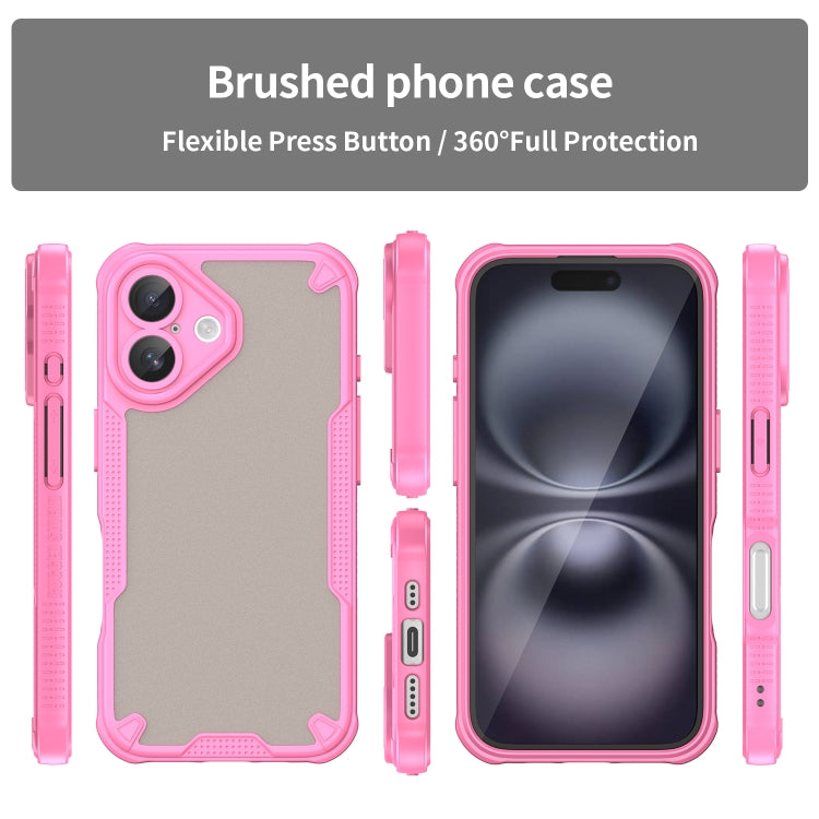 For iPhone 16 Armor Glaze PC Hybrid TPU Phone Case(Pink) - iPhone 16 Cases by buy2fix | Online Shopping UK | buy2fix