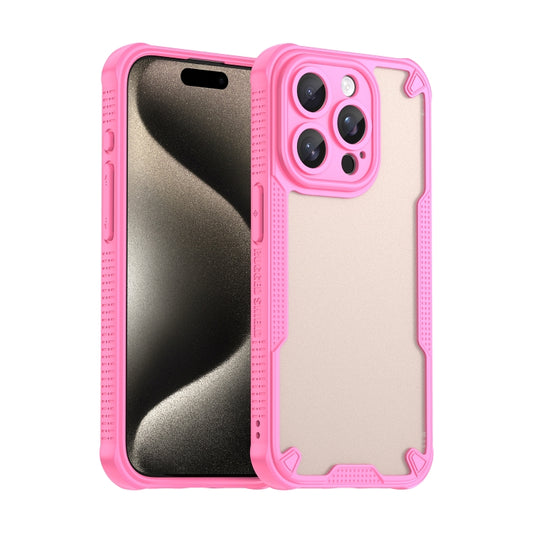 For iPhone 15 Pro Armor Glaze PC Hybrid TPU Phone Case(Pink) - iPhone 15 Pro Cases by buy2fix | Online Shopping UK | buy2fix