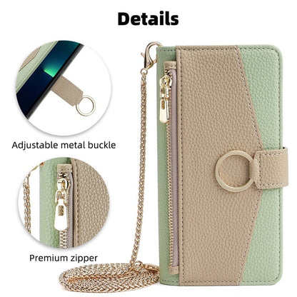 For iPhone 16 Crossbody Litchi Texture Leather Phone Case(Green) - iPhone 16 Cases by buy2fix | Online Shopping UK | buy2fix