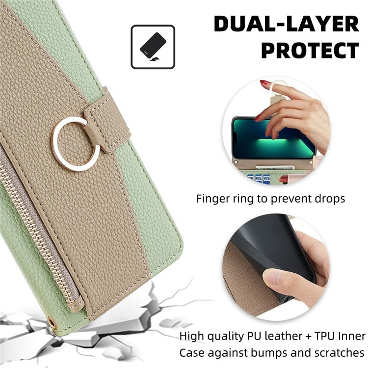 For iPhone 16 Crossbody Litchi Texture Leather Phone Case(Green) - iPhone 16 Cases by buy2fix | Online Shopping UK | buy2fix