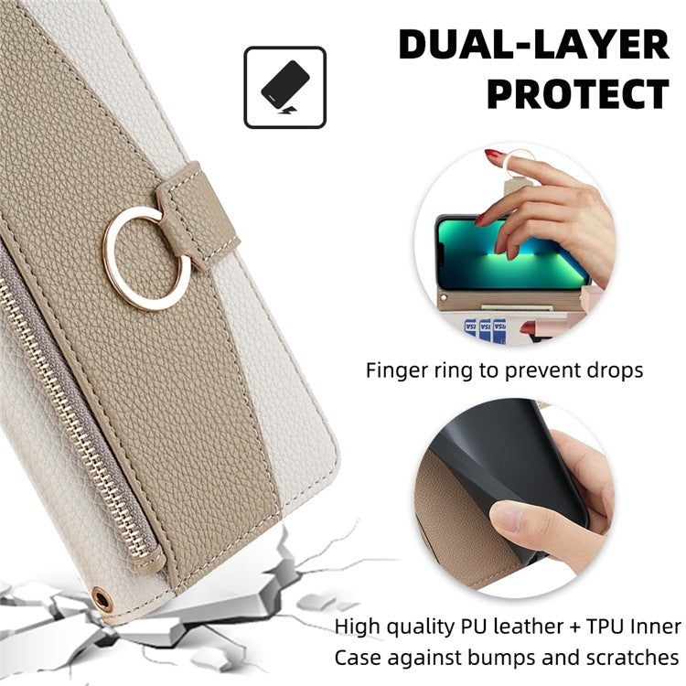 For iPhone 16 Crossbody Litchi Texture Leather Phone Case(White) - iPhone 16 Cases by buy2fix | Online Shopping UK | buy2fix