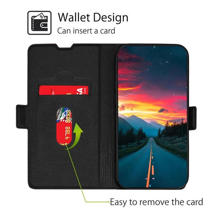 For iPhone 16 Ultra-thin Voltage Side Buckle Horizontal Flip Leather Phone Case(Black) - iPhone 16 Cases by buy2fix | Online Shopping UK | buy2fix