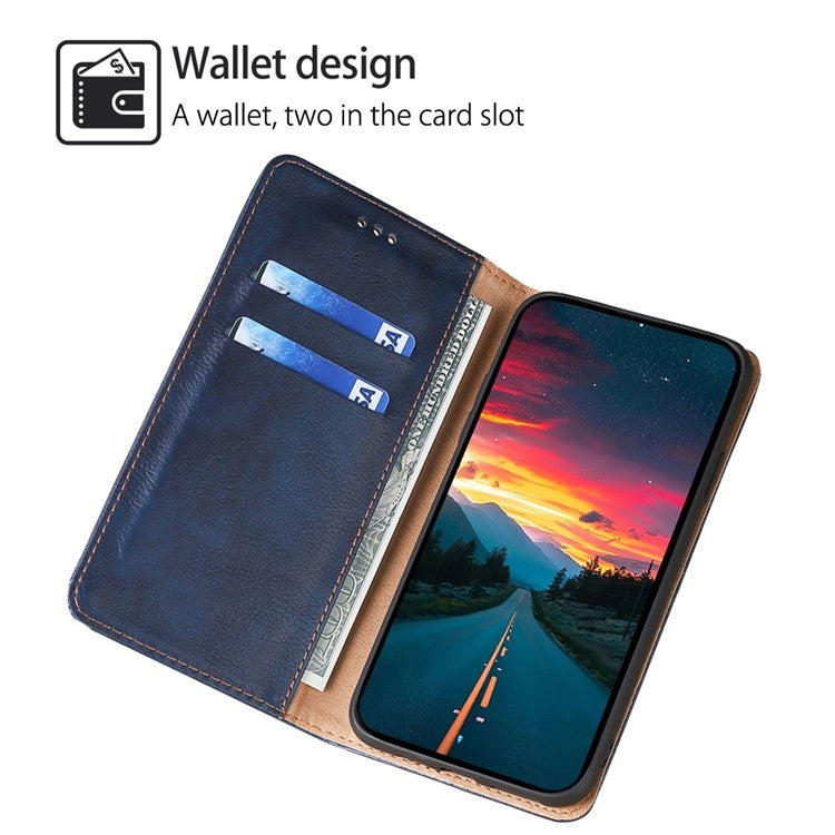 For iPhone 16 Pro Gloss Oil Solid Color Magnetic Leather Phone Case(Blue) - iPhone 16 Pro Cases by buy2fix | Online Shopping UK | buy2fix