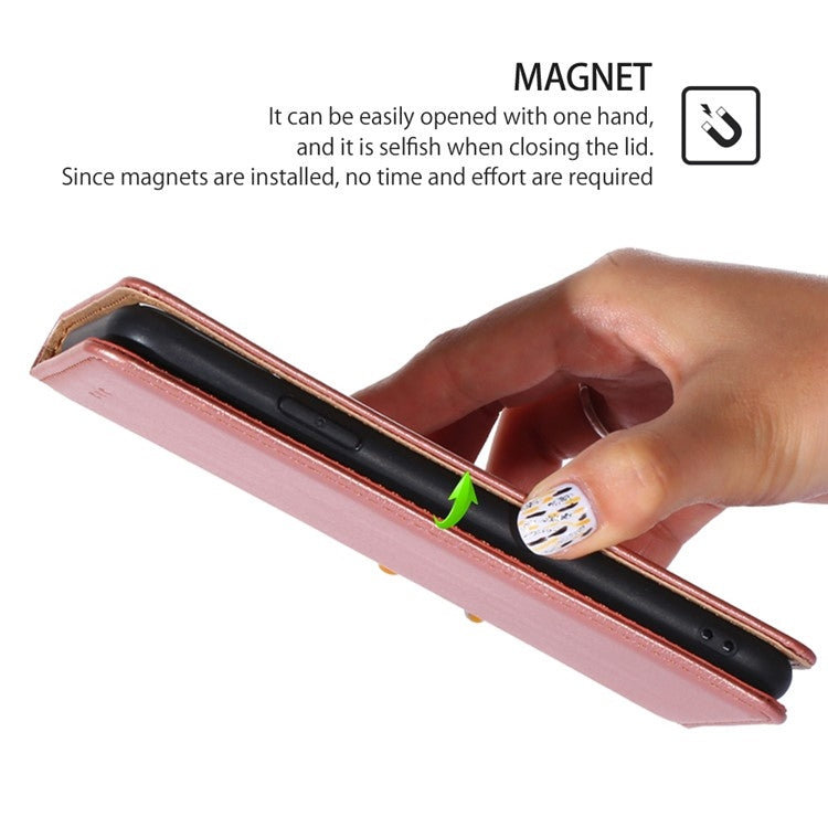 For iPhone 16 Pro Gloss Oil Solid Color Magnetic Leather Phone Case(Rose Gold) - iPhone 16 Pro Cases by buy2fix | Online Shopping UK | buy2fix