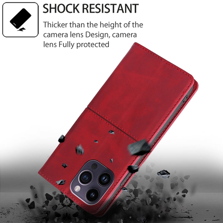 For iPhone 16 Pro Cow Texture Magnetic Leather Phone Case(Red) - iPhone 16 Pro Cases by buy2fix | Online Shopping UK | buy2fix