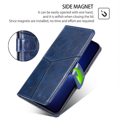 For iPhone 16 Pro Geometric Stitching Leather Phone Case(Blue) - iPhone 16 Pro Cases by buy2fix | Online Shopping UK | buy2fix