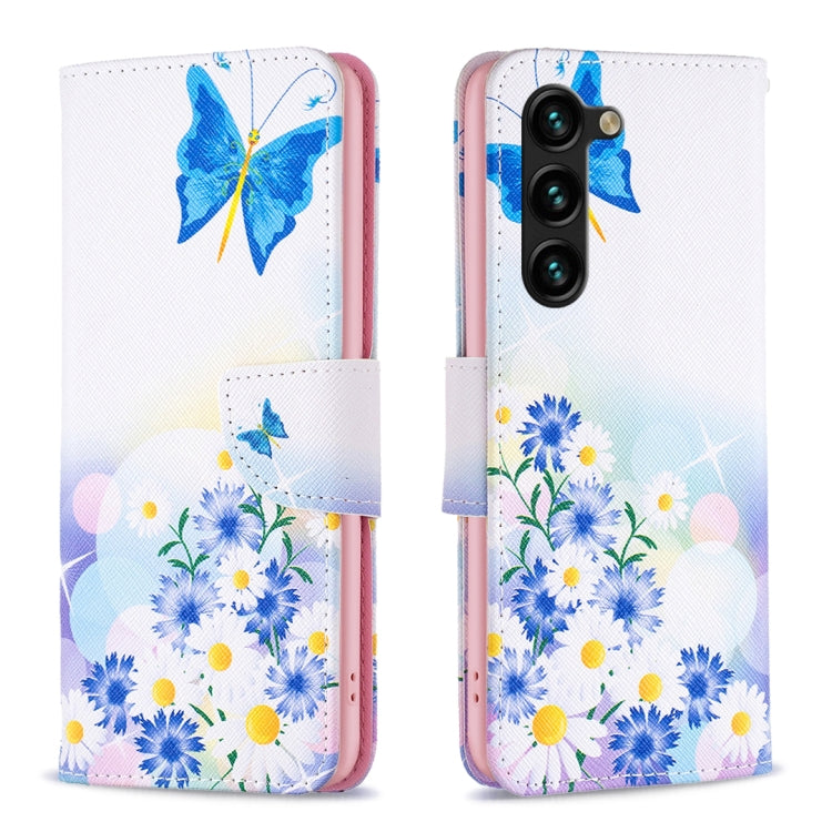 For Samsung Galaxy S25+ 5G Colored Drawing Pattern Leather Phone Case(Butterfly Love) - Galaxy S25+ 5G Cases by buy2fix | Online Shopping UK | buy2fix