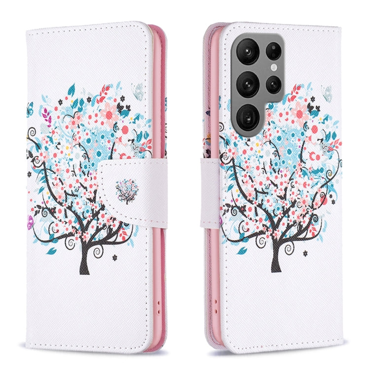 For Samsung Galaxy S25 Ultra 5G Colored Drawing Pattern Leather Phone Case(Tree) - Galaxy S25 Ultra 5G Cases by buy2fix | Online Shopping UK | buy2fix