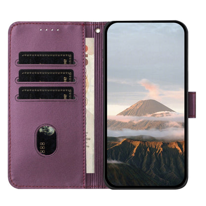 For Motorola Moto G Stylus 2024 Triangle Pattern Buckle Clasp Leather Phone Case(Dark Purple) - Motorola Cases by buy2fix | Online Shopping UK | buy2fix