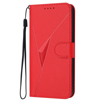 For Motorola Moto G 5G 2024 Triangle Pattern Buckle Clasp Leather Phone Case(Red) - Motorola Cases by buy2fix | Online Shopping UK | buy2fix