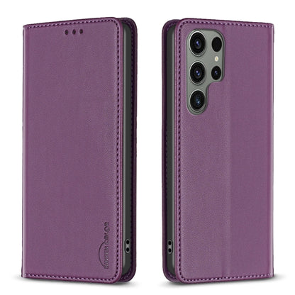 For Samsung Galaxy S25 Ultra 5G Magnetic Leather Phone Case(Dark Purple) - Galaxy S25 Ultra 5G Cases by buy2fix | Online Shopping UK | buy2fix