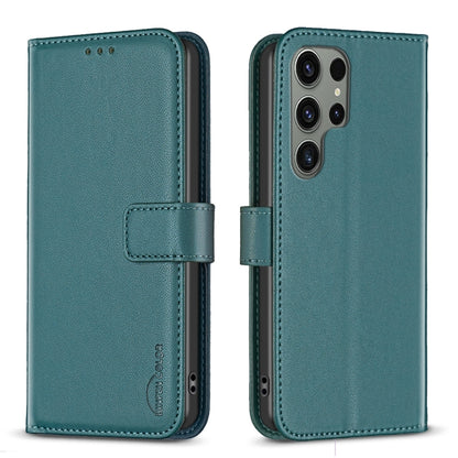 For Samsung Galaxy S25 Ultra 5G Magnetic Buckle Leather Phone Case(Green) - Galaxy S25 Ultra 5G Cases by buy2fix | Online Shopping UK | buy2fix