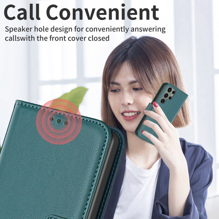 For Samsung Galaxy S25 Ultra 5G Magnetic Buckle Leather Phone Case(Green) - Galaxy S25 Ultra 5G Cases by buy2fix | Online Shopping UK | buy2fix