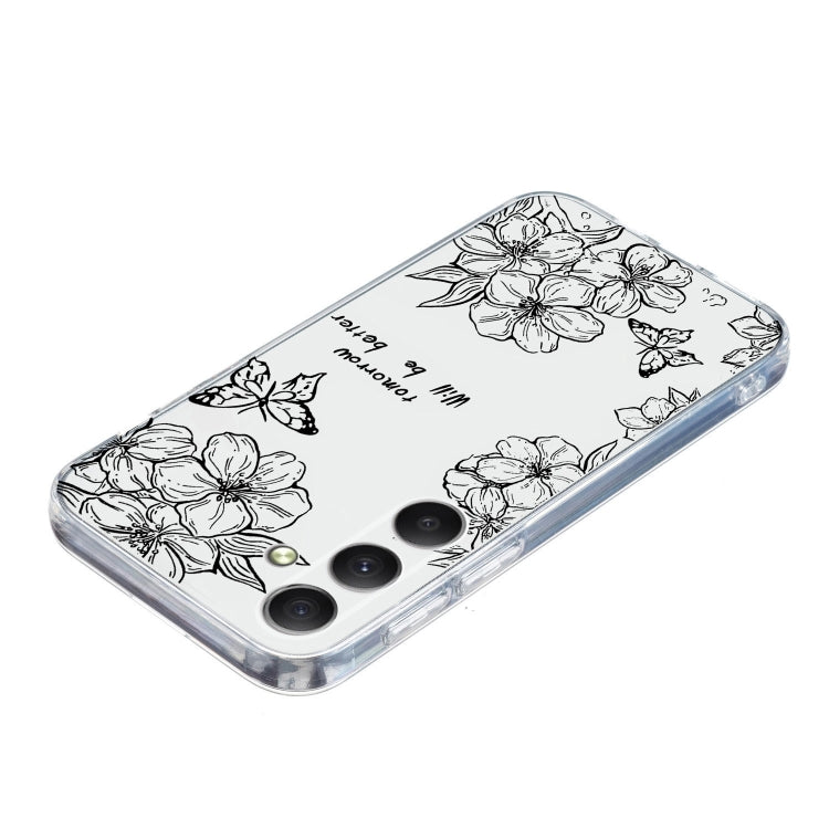 For Samsung Galaxy S25 5G Colorful Painting Pattern TPU Phone Case(Butterfly Flower) - Galaxy S25 5G Cases by buy2fix | Online Shopping UK | buy2fix