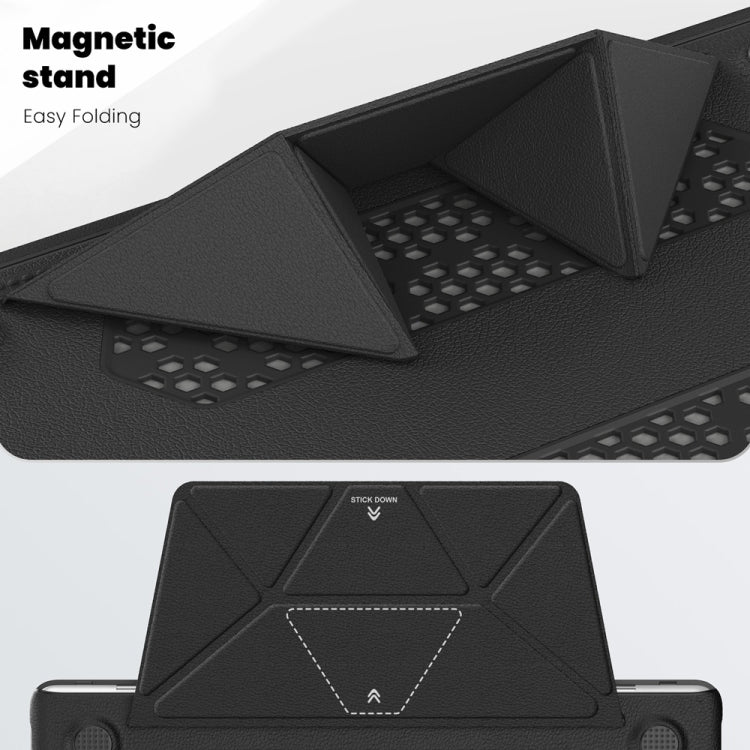 For MacBook Air 13.6 inch A3113 / A2681 Business Magnetic Holder PC + PU Laptop Protective Case(Black) - MacBook Air Cases by buy2fix | Online Shopping UK | buy2fix