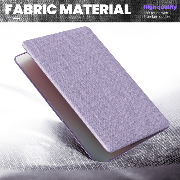 For MacBook Air 13.3 inch A2337 Fabric Magnetic Holder Laptop Protective Case(Purple) - MacBook Air Cases by buy2fix | Online Shopping UK | buy2fix