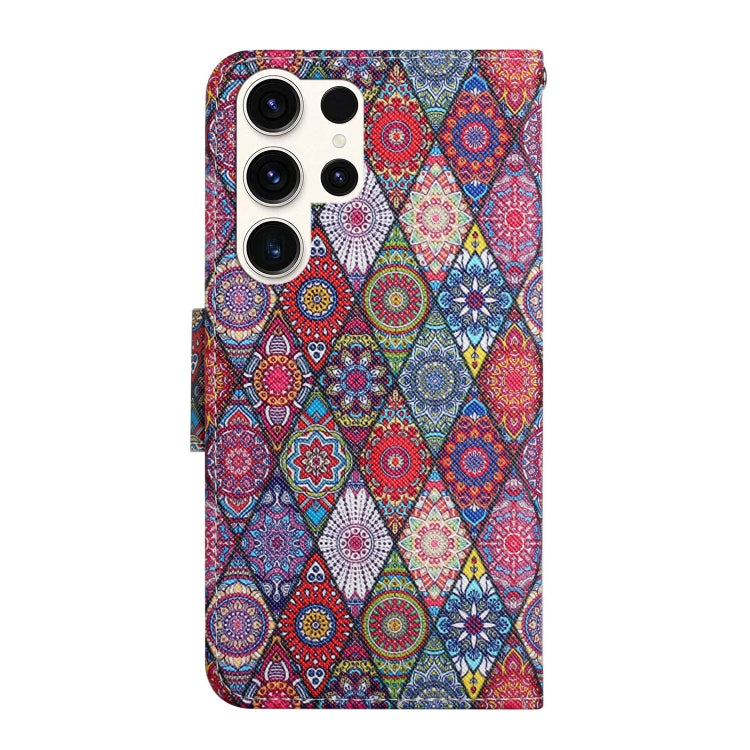 For Samsung Galaxy S25 Ultra 5G Colored Drawing Pattern Leather Phone Case(Diamond Kaleidoscope) - Galaxy S25 Ultra 5G Cases by buy2fix | Online Shopping UK | buy2fix