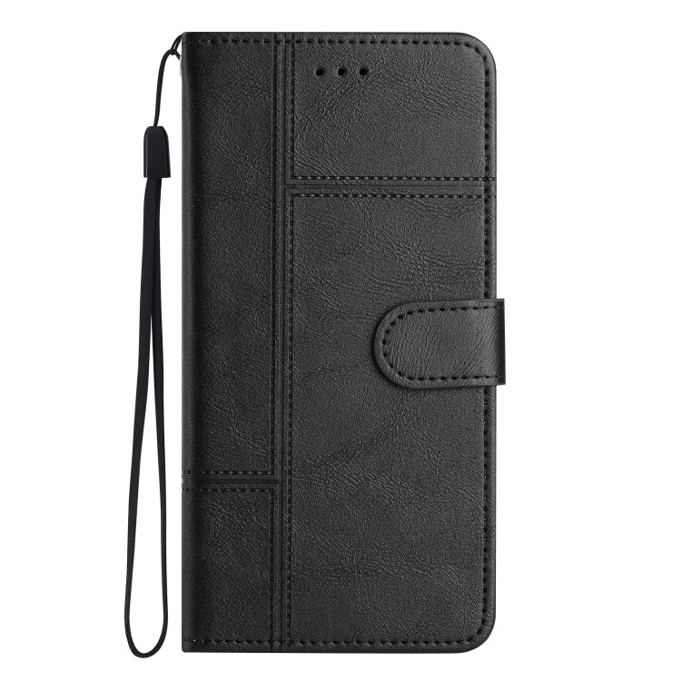 For OnePlus 13 Cowhide Texture Stitching Leather Phone Case(Black) - OnePlus Cases by buy2fix | Online Shopping UK | buy2fix