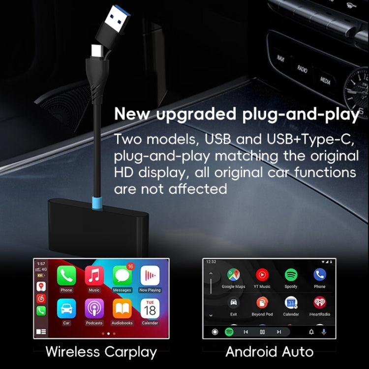 P40 CarPlay and Android Auto Car Connectivity Box Wireless Adapter(Black) - Bluetooth Adapters by buy2fix | Online Shopping UK | buy2fix