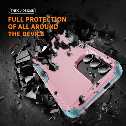 For Samsung Galaxy S25+ 5G TPU + PC Shockproof Protective Phone Case(Pink + Grey Green) - Galaxy S25+ 5G Cases by buy2fix | Online Shopping UK | buy2fix