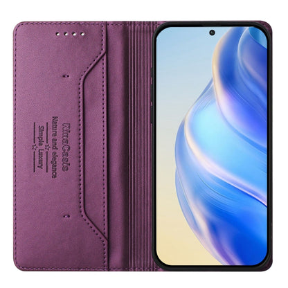 For Samsung Galaxy S24 / S25 5G RC01 Dual-Folded Magnetic Suction RFID Leather Phone Case(Violet) - Galaxy S25 5G Cases by buy2fix | Online Shopping UK | buy2fix