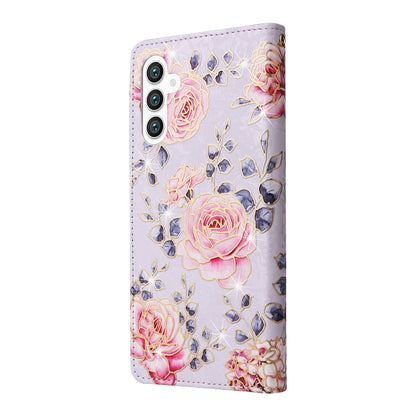 For Samsung Galaxy S25+ 5G Bronzing Painting RFID Leather Phone Case(Pastoral Rose) - Galaxy S25+ 5G Cases by buy2fix | Online Shopping UK | buy2fix