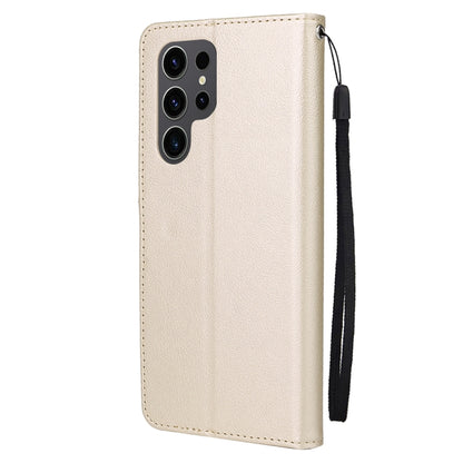 For Samsung Galaxy S25 Ultra 5G 3-Card Slots Multifunctional Leather Phone Case(Gold) - Galaxy S25 Ultra 5G Cases by buy2fix | Online Shopping UK | buy2fix