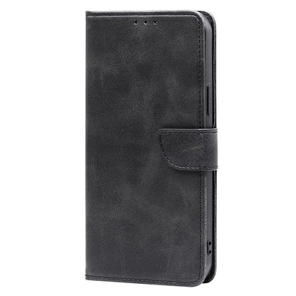 For Samsung Galaxy S25 5G Calf Texture Buckle Flip Leather Phone Case(Black) - Galaxy S25 5G Cases by buy2fix | Online Shopping UK | buy2fix