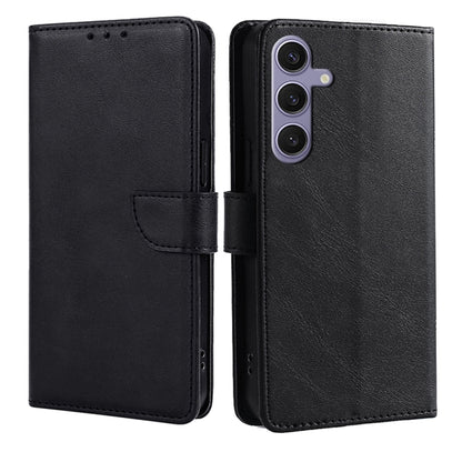 For Samsung Galaxy S25 Ultra 5G Calf Texture Buckle Flip Leather Phone Case(Black) - Galaxy S25 Ultra 5G Cases by buy2fix | Online Shopping UK | buy2fix