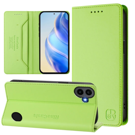 For Nothing CMF Phone 1 RC01 Dual-Folded Magnetic Suction RFID Leather Phone Case(Grass Green) - More Brand by buy2fix | Online Shopping UK | buy2fix