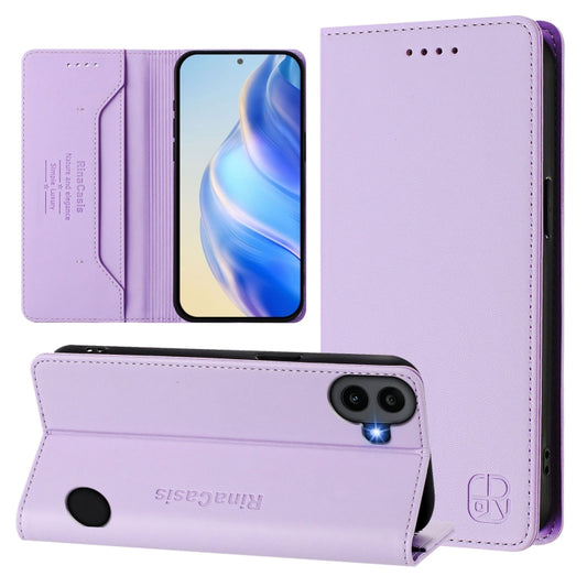 For Nothing CMF Phone 1 RC01 Dual-Folded Magnetic Suction RFID Leather Phone Case(Light Purple) - More Brand by buy2fix | Online Shopping UK | buy2fix