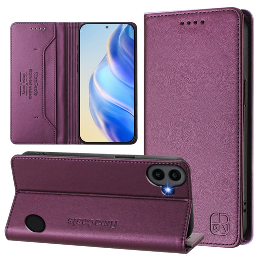 For Nothing CMF Phone 1 RC01 Dual-Folded Magnetic Suction RFID Leather Phone Case(Violet) - More Brand by buy2fix | Online Shopping UK | buy2fix