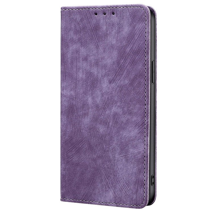 For Samsung Galaxy S25 5G RFID Anti-theft Brush Magnetic Leather Phone Case(Purple) - Galaxy S25 5G Cases by buy2fix | Online Shopping UK | buy2fix