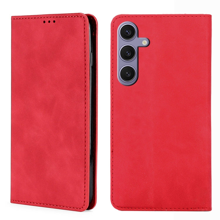 For Samsung Galaxy S25+ 5G Skin Feel Magnetic Leather Phone Case(Red) - Galaxy S25+ 5G Cases by buy2fix | Online Shopping UK | buy2fix