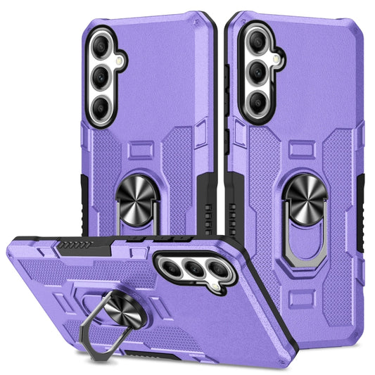 For Samsung Galaxy S25 5G Ring Holder Armor Hybrid Phone Case(Purple) - Galaxy S25 5G Cases by buy2fix | Online Shopping UK | buy2fix