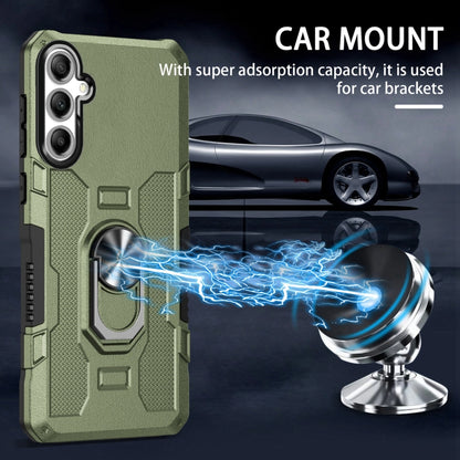 For Samsung Galaxy S25+ 5G Ring Holder Armor Hybrid Phone Case(Green) - Galaxy S25+ 5G Cases by buy2fix | Online Shopping UK | buy2fix