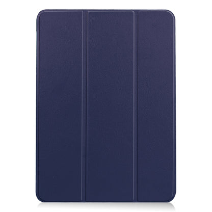 For iPad Air 11 2024 / 2022 / 2020 10.9 Custer Texture Horizontal Flip Leather Case with Three-folding Holder & Sleep / Wake-up Function(Dark Blue) - iPad Air (2022) / (2020) 10.9 Cases by buy2fix | Online Shopping UK | buy2fix