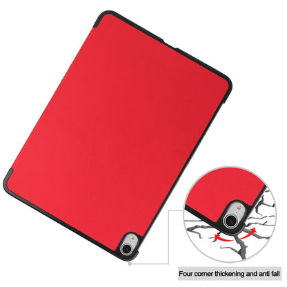 For iPad Air 11 2024 / 2022 / 2020 10.9 Custer Texture Horizontal Flip Leather Case with Three-folding Holder & Sleep / Wake-up Function(Red) - iPad Air (2022) / (2020) 10.9 Cases by buy2fix | Online Shopping UK | buy2fix