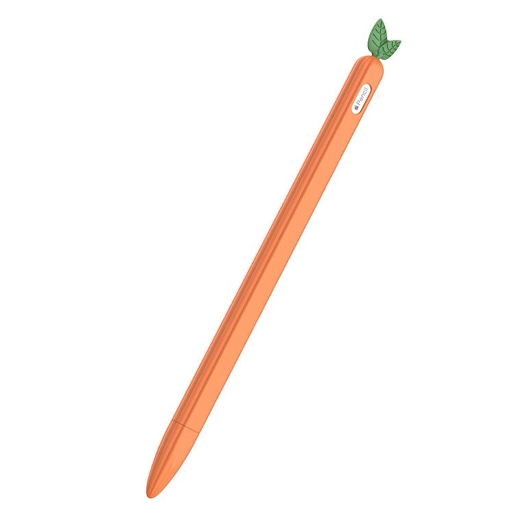 For Apple Pencil 2 Contrasting Color Mint Leaf Silicone Non-slip Protective Cover(Orange) - Pencil Accessories by buy2fix | Online Shopping UK | buy2fix