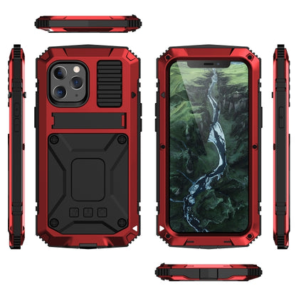 For iPhone 12 mini R-JUST Shockproof Waterproof Dust-proof Metal + Silicone Protective Case with Holder (Red) - iPhone 12 mini Cases by R-JUST | Online Shopping UK | buy2fix