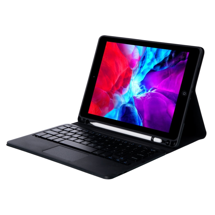 T098B-A Pressed Skin Texture TPU Detachable Candy Colors Bluetooth Keyboard Tablet Case for iPad Air 4 10.9 inch (2020), with Stand & Pen Slot & Touch(Black) - For iPad Air by buy2fix | Online Shopping UK | buy2fix