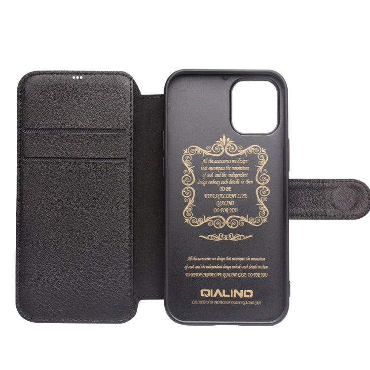 For iPhone 12 mini QIALINO Business Magnetic Horizontal Flip Leather Case with Card Slots & Wallet (Black) - iPhone 12 mini Cases by QIALINO | Online Shopping UK | buy2fix