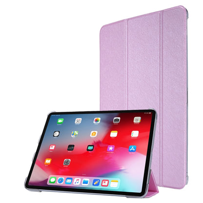 Silk Texture Flip Magnetic PU Leather Smart Case with Three-folding Holder For iPad Air 11 2024 / Air 2022 / 2020 10.9(Light Purple) - iPad Air (2022) / (2020) 10.9 Cases by buy2fix | Online Shopping UK | buy2fix