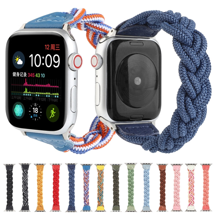 Elastic Woven Watch Band For Apple Watch Ultra 49mm&Watch Ultra 2 49mm / Series 9&8&7 45mm / SE 3&SE 2&6&SE&5&4 44mm / 3&2&1 42mm, Length:130mm(Blue) - Watch Bands by buy2fix | Online Shopping UK | buy2fix