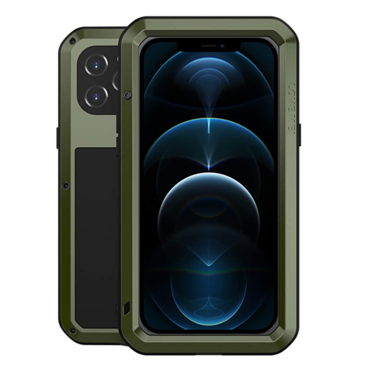 For iPhone 12 Pro Max LOVE MEI Metal Shockproof Life Waterproof Dustproof Protective Case(Army Green) - iPhone 12 Pro Max Cases by LOVE MEI | Online Shopping UK | buy2fix